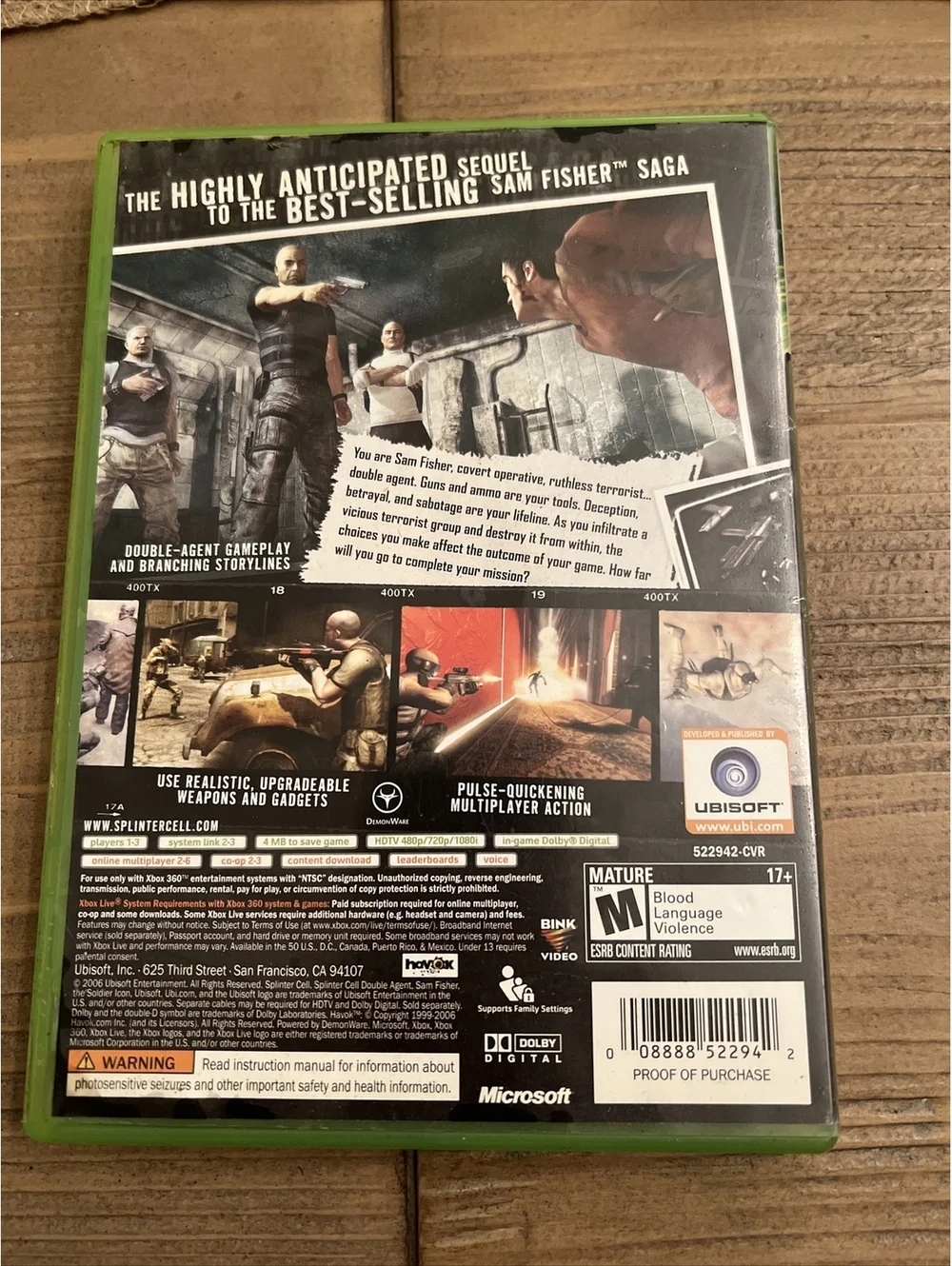 Tom Clancy's Splinter Cell: Double Agent - Microsoft Xbox 360